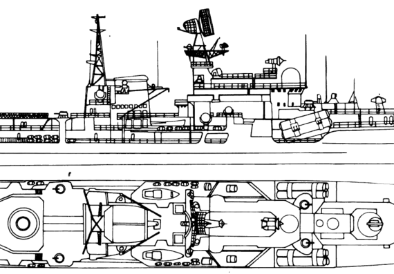 Эсминец СССР Sovremennyy [Project 956 Sarych Destroyer] - чертежи, габариты, рисунки